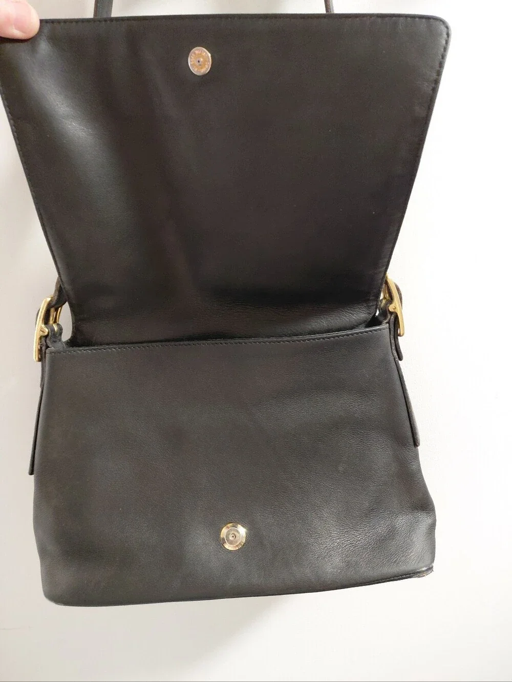 Vintage Coach Black Leather Legacy Shoulder Bag W/Gold Hardware 9828 No Hngtag